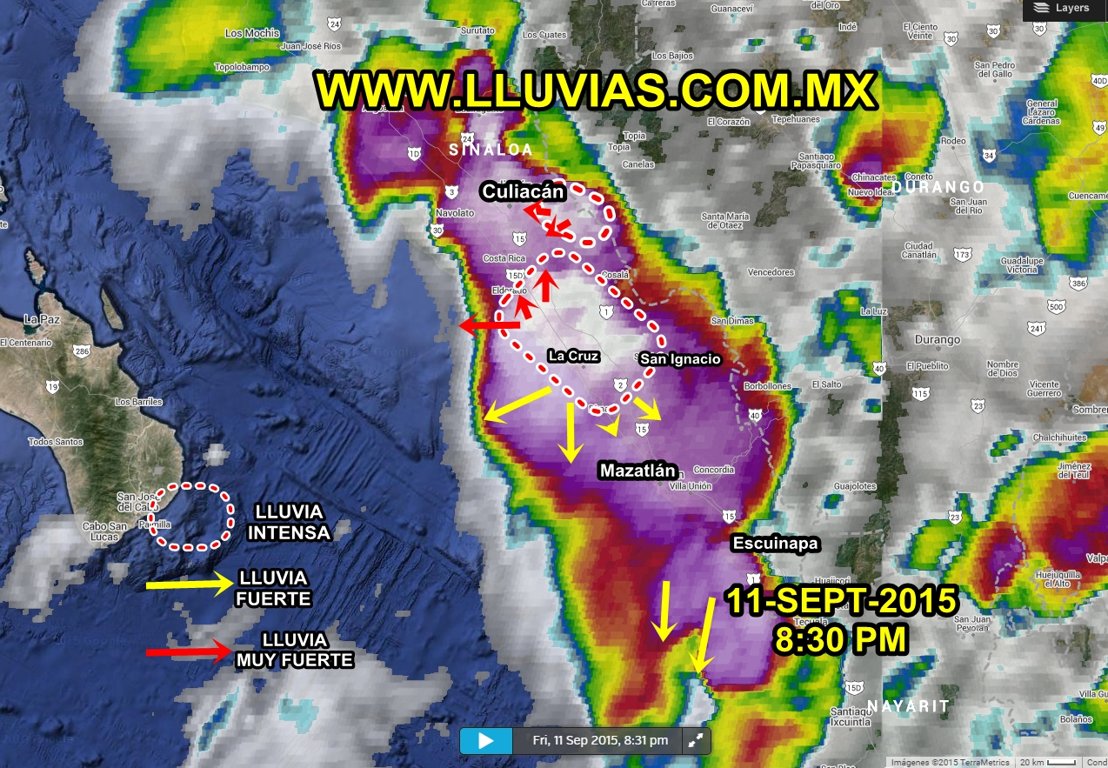 PronÓstico Del Tiempo Para MazatlÁn A Corto Plazo 11 Septiembre 2015 De 900 Pm A 1200 9560